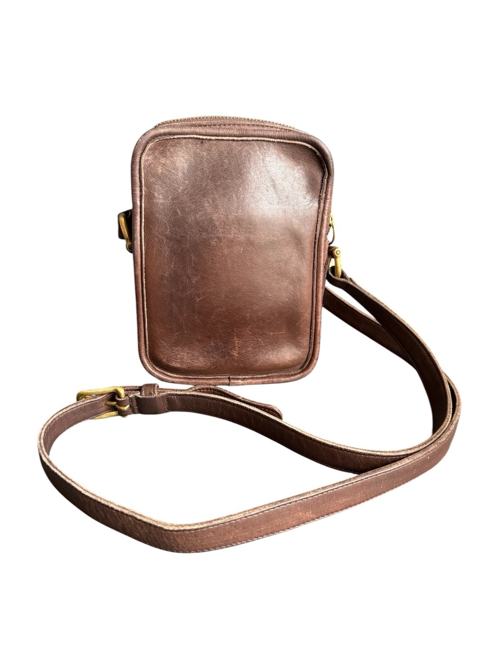 Vintage Coach Kit Bag Style 9973 Brown Leather Crossbody Camera Bag Distressed